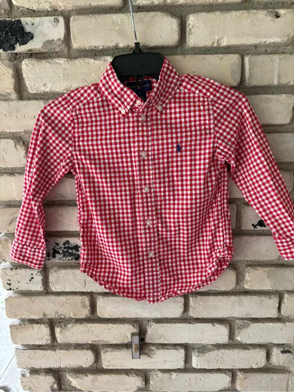 Ralph Lauren Red & White Gingham Button-Front boys Shirt